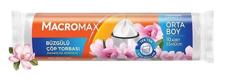 MACROMAX ÇÖP POŞ.BÜZG.ORTA MANOLYA 10'LU 55X60CM 2025648 1*25