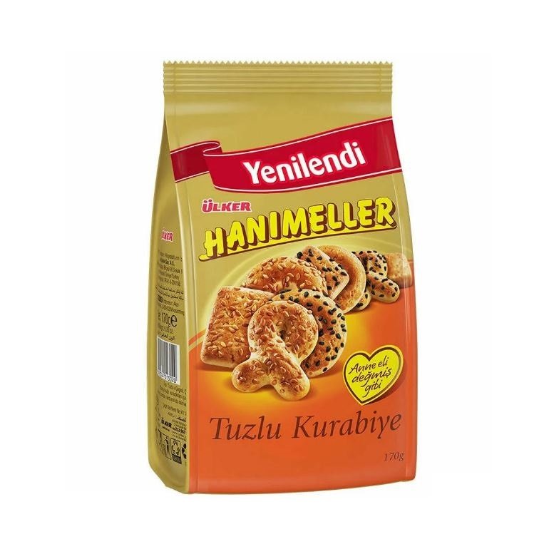 ÜLKER B.HANIMELLER   KURABİYEM TUZLU 150GR POŞET 0119-02 1*12