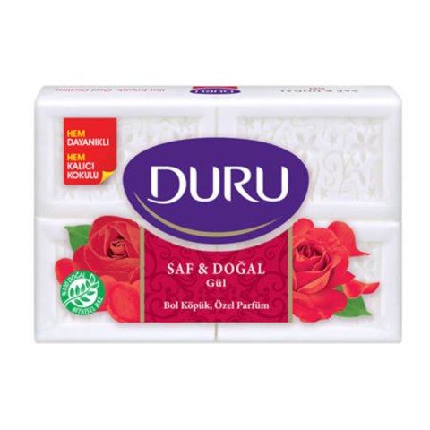 DURU SABUN 4*150GR SAF&DOĞAL GÜL 600GR 1*15