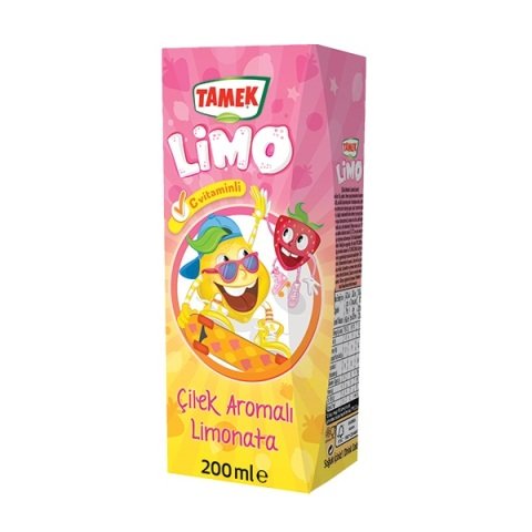 TAMEK MEYVE SUYU 1/5 LİMO ÇİLEK AROMALI LİMONATA 200ML 1*27