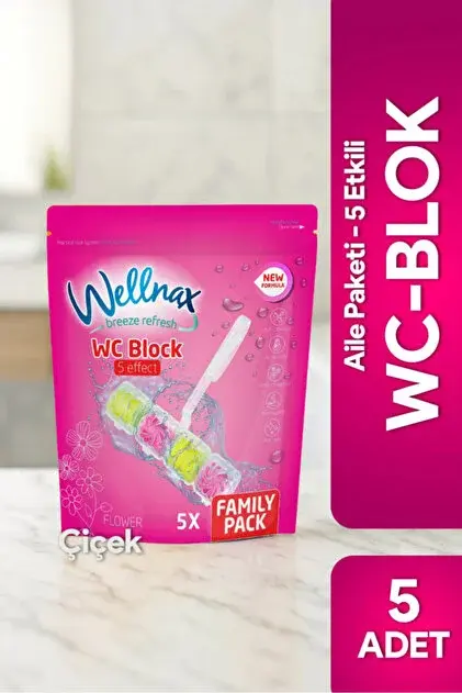 WELLNAX WC BLOK ÇİÇEK 5Lİ AİLE PAK.5*50GR 1*12