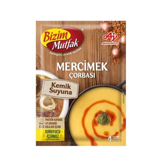 ÜLKER BİZİM Ç.KEMİK SUYU ÇORBA MERCİMEK 72GR 6471-15 1*4*12