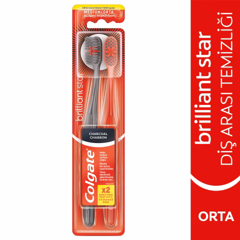 COLGATE DİŞ FIRÇASI BRİLLANT 1+1 SİYAH ORTA 1*12