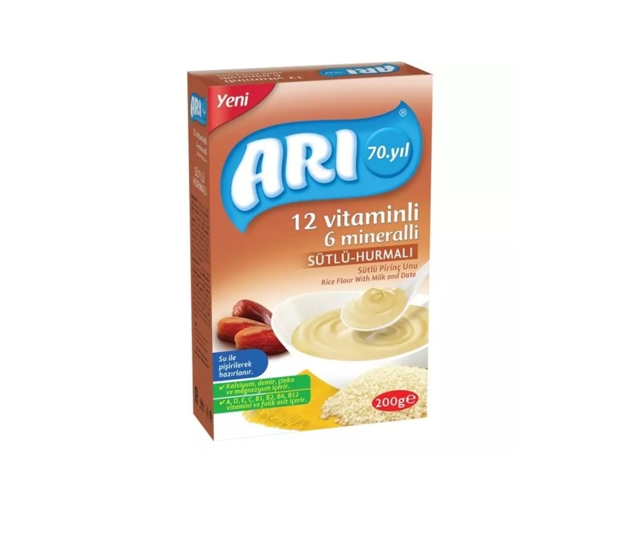 ARI MAMA 200G SÜTLÜ-HURMALI PİRİNÇ UNU 1*12