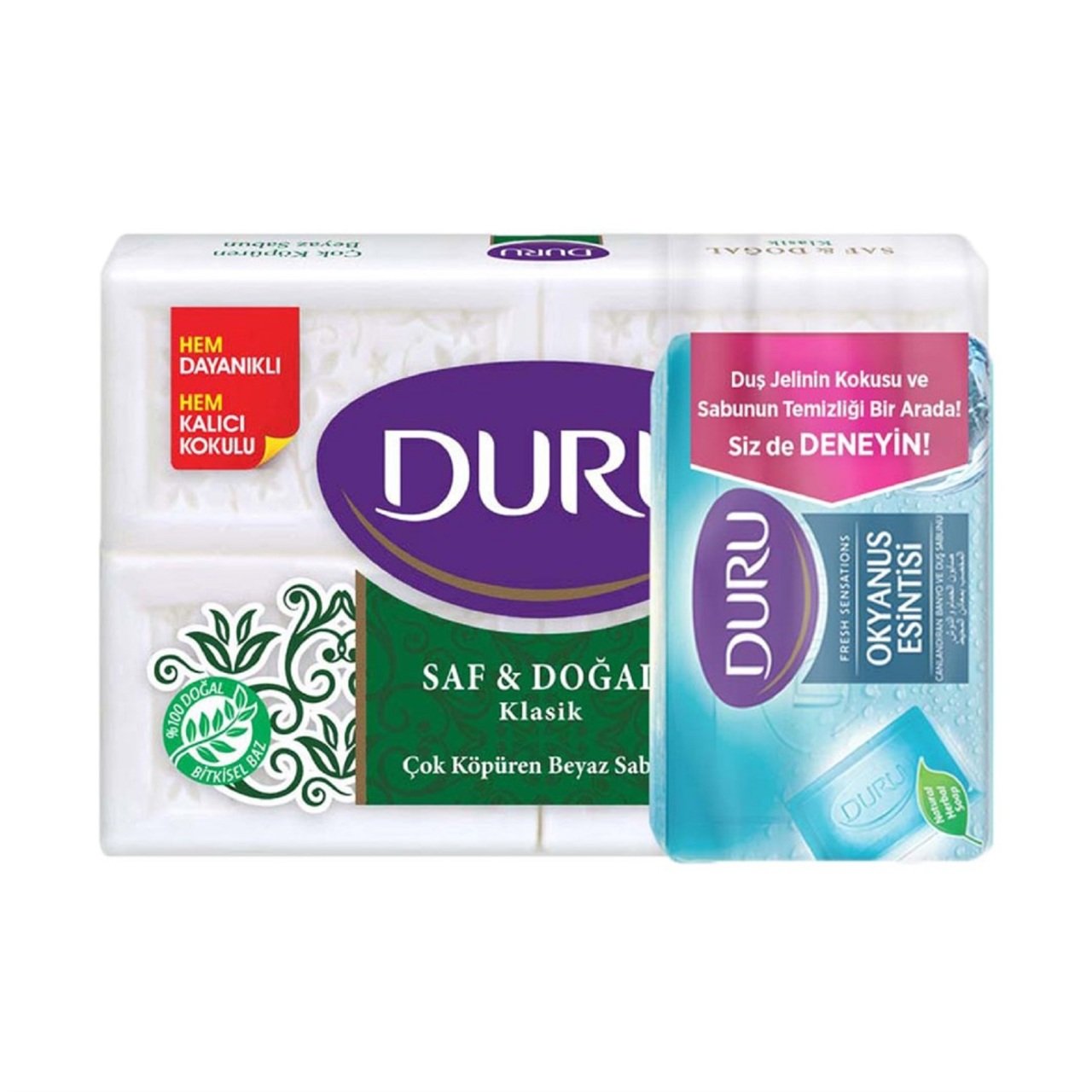 DURU SABUN 4*150GR SAF&DOĞAL KLASİK+150GR OKYANUS HED.1*15