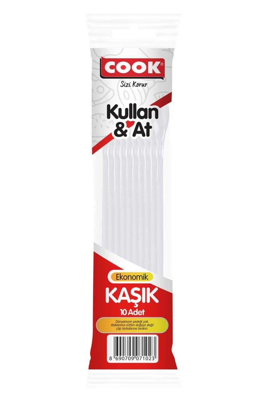 COOK  PLASTİK KAŞIK 10LU EKO BEYAZ 1*100