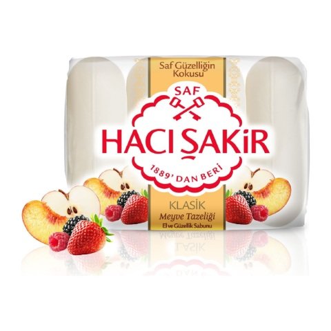 HACI ŞAKİR SABUN GÜZ.4'LÜ KLASİK-TROPİK-MEYVE TAZELİĞİ (4*70G) 1*24