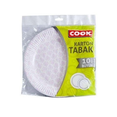 COOK  KARTON TABAK 10'LU BÜYÜK 22,5CM 1*24