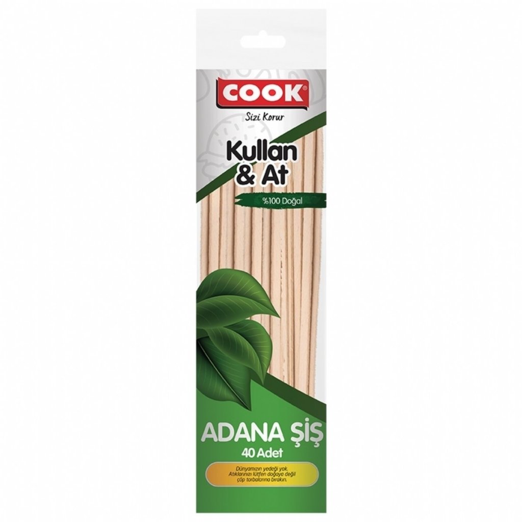 COOK  AHŞAP ADANA ŞİŞ 40LI 25CM  1*20