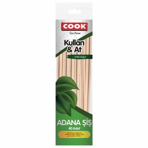COOK  AHŞAP ADANA ŞİŞ 40LI 25CM  1*20