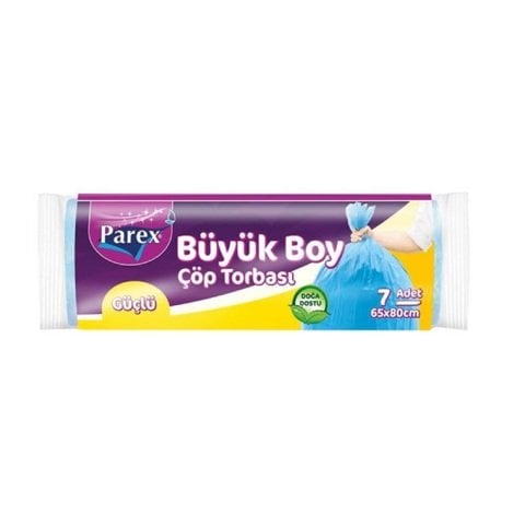 PAREX ÇÖP POŞETİ GÜÇLÜ BÜYÜK 7'Lİ ////65*80CM 1*50