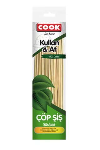 COOK  AHŞAP ÇÖP ŞİŞ 100LÜ 25CM  1*200