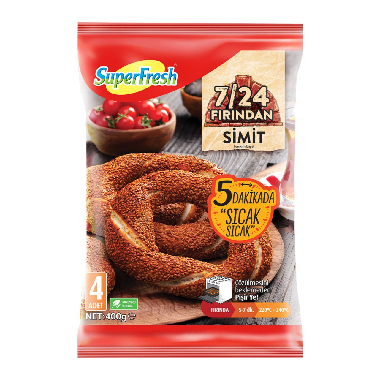 SÜPERFRESH FIRINDAN SİMİT 4LÜ 400GR 1*10
