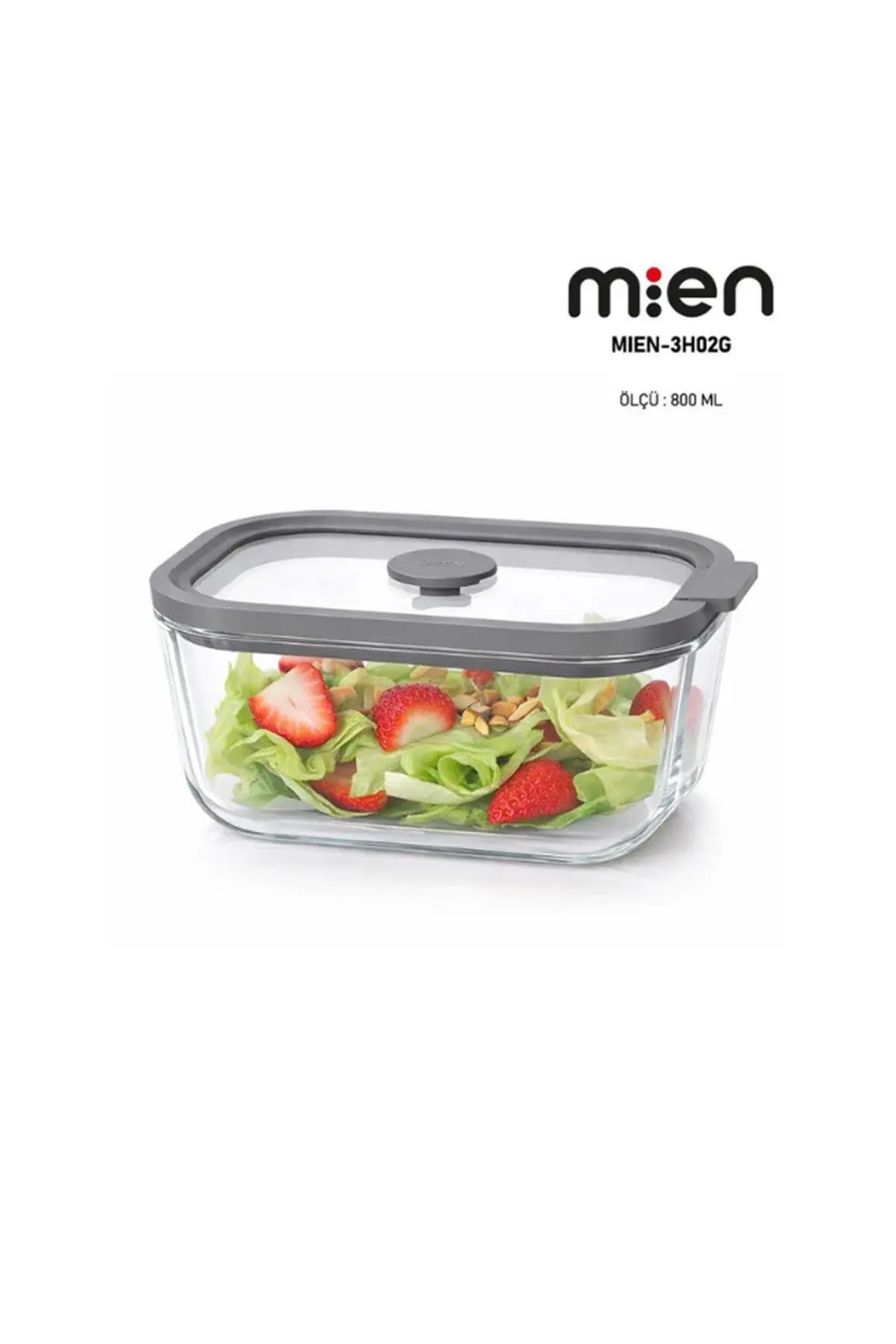 MİEN CAM SAKLAMA KABI SİYAH KAPAK 800ML MIEN-3H021 1*24