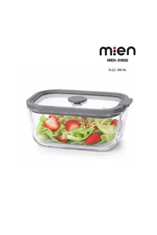 MİEN CAM SAKLAMA KABI SİYAH KAPAK 800ML MIEN-3H021 1*24