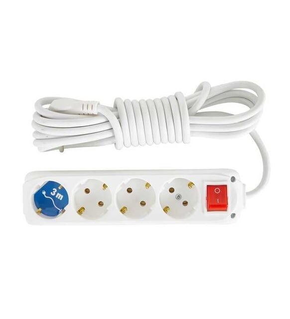 PRİZ ALMERA 4'LÜ 3MT ANAHTARLI TOPRAKLI 1*24